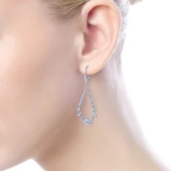 Discount Gabriel & Co. 18K White Gold Diamond Teardrop Leverback Earrings