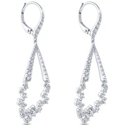 Discount Gabriel & Co. 18K White Gold Diamond Teardrop Leverback Earrings