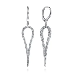 Hot Gabriel & Co. 14K White Gold Diamond Teardrop Drop Earrings