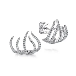 Gabriel & Co. 14K White Gold Diamond Tendril Stud Earrings