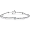Sale Gabriel & Co. 14K White Gold Diamond Tennis Bracelet with Round Cluster Stations