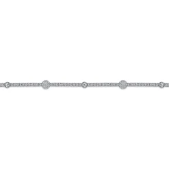 Sale Gabriel & Co. 14K White Gold Diamond Tennis Bracelet with Round Cluster Stations