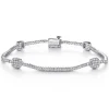 Online Gabriel & Co. 14K White Gold Diamond Tennis Bracelet with Diamond Cube Stations