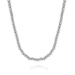 New Gabriel & Co. 14K White Gold Diamond Tennis Necklace