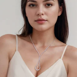 Clearance Gabriel & Co. 18K White Gold Diamond Tennis Necklace