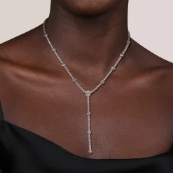 Best Gabriel & Co. 14K White Gold Diamond Tennis Necklace