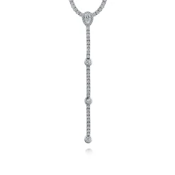 Best Gabriel & Co. 14K White Gold Diamond Tennis Necklace