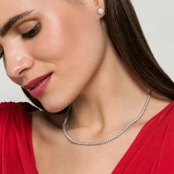 New Gabriel & Co. 14K White Gold Diamond Tennis Necklace