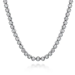 New Gabriel & Co. 14K White Gold Diamond Tennis Necklace