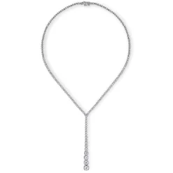 New Gabriel & Co. 18K White Gold Diamond Tennis Y Necklace