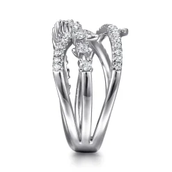 Discount Gabriel & Co. 14K White Gold Diamond Thorn Criss Cross Ring