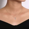 Online Gabriel & Co. 14K White Gold Diamond Trefoil Cross Necklace