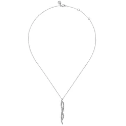 Gabriel & Co. 14K White Gold Diamond Twisted Pendant Necklace