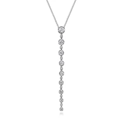 Gabriel & Co. 14K White Gold Diamond Vertical Bar Necklace