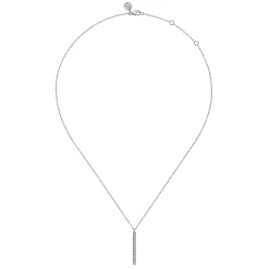 Outlet Gabriel & Co. 14K White Gold Diamond Vertical Bar Y Pendant Necklace