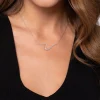 Clearance Gabriel & Co. 14K White Gold Diamond Wave Bar Necklace