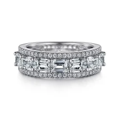 Clearance Gabriel & Co. 18K White Gold Diamond Wide Band Ring