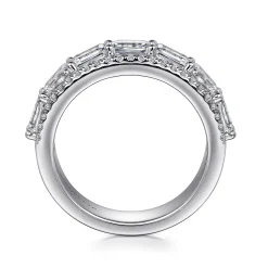 Clearance Gabriel & Co. 18K White Gold Diamond Wide Band Ring