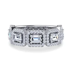 Best Gabriel & Co. 18K White Gold Diamond Wide Band Ring