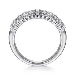 Best Gabriel & Co. 14K White Gold Diamond Wide Band Ring