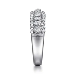 Best Gabriel & Co. 14K White Gold Diamond Wide Band Ring