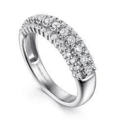 Best Gabriel & Co. 14K White Gold Diamond Wide Band Ring