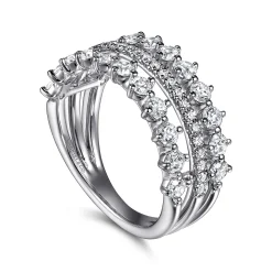 Sale Gabriel & Co. 14K White Gold Diamond Wide Band Ring
