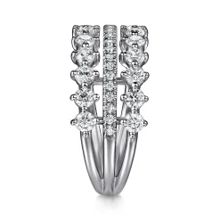 Sale Gabriel & Co. 14K White Gold Diamond Wide Band Ring