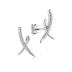 Clearance Gabriel & Co. 14K White Gold Diamond X Stud Earrings