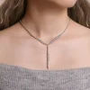Outlet Gabriel & Co. 18K White Gold Diamond Y Knots Necklace