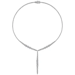 Outlet Gabriel & Co. 18K White Gold Diamond Y Knots Necklace