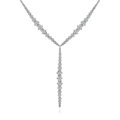 Outlet Gabriel & Co. 18K White Gold Diamond Y Knots Necklace
