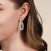 New Gabriel & Co. 18K White Gold Diamon Pave Link Drop Earrings