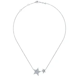 Online Gabriel & Co. 14K White Gold Double Pave Diamond Star Necklace