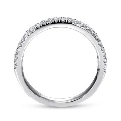 Sale Gabriel & Co. 14K White Gold Double Row Diamond Anniversary Band - 0.45 ct