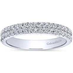 Sale Gabriel & Co. 14K White Gold Double Row Diamond Anniversary Band - 0.45 ct