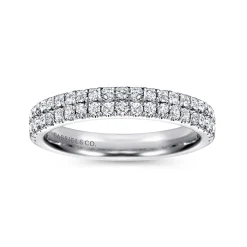 Sale Gabriel & Co. 14K White Gold Double Row Diamond Anniversary Band - 0.45 ct