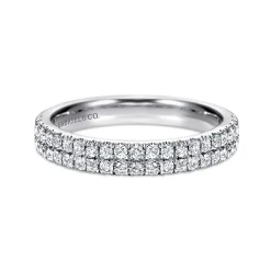 Sale Gabriel & Co. 14K White Gold Double Row Diamond Anniversary Band - 0.45 ct