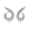 Clearance Gabriel & Co. 14K White Gold Dramatic Open Loop Diamond Bypass Hoop Earrings