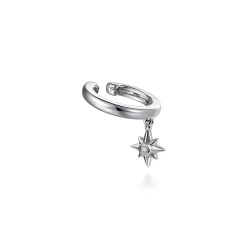 Sale Gabriel & Co. 14K White Gold Ear Cuff With Hanging Diamond StarBurst