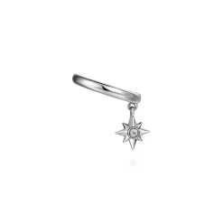 Sale Gabriel & Co. 14K White Gold Ear Cuff With Hanging Diamond StarBurst