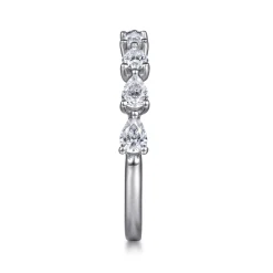 Gabriel & Co. 14K White Gold East West Prong Set Pear Shape Diamond Anniversary Band - 0.64 ct