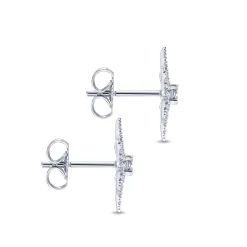 Clearance Gabriel & Co. 14K White Gold Elongated Diamond Starburst Earrings