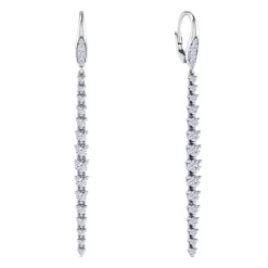 Best Gabriel & Co. 14K White Gold Elongated Diamond Drop Earrings
