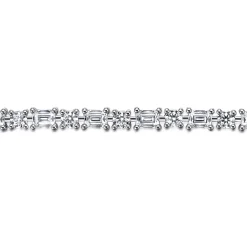 Sale Gabriel & Co. 18K White Gold Emerald cut and Round Diamond Tennis Bracelet