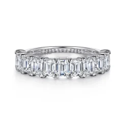 New Gabriel & Co. 14K White Gold Emerald Cut Diamond Anniversary Band - 2.65 ct