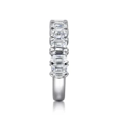 New Gabriel & Co. 14K White Gold Emerald Cut Diamond Anniversary Band - 2.65 ct
