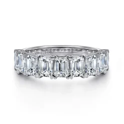 Gabriel & Co. 14K White Gold Emerald Cut Diamond Anniversary Band - 2.85 ct