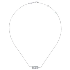 Gabriel & Co. 14K White Gold Eternal Love Infinity Diamond Pendant Necklace