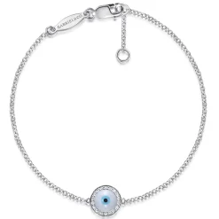 New Gabriel & Co. 14K White Gold Evil Eye Bracelet